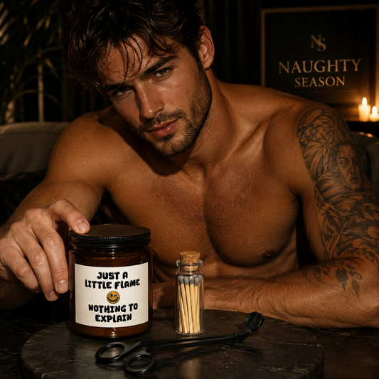 "Just A Little Flame Nothing To Explain" Candle Set β Unscented or Scented Jar with Matches & Wick Trimmer