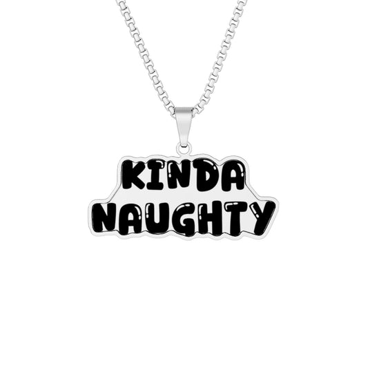 Gold Plated "Kinda Naughty" Pendant Necklace w/ Gift Box