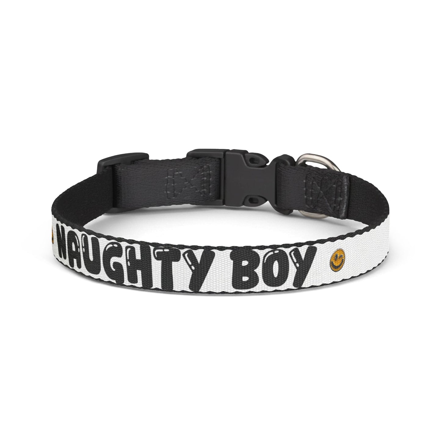 Naughty Boy Dog Collar | Adjustable Clip-On Pet Collar