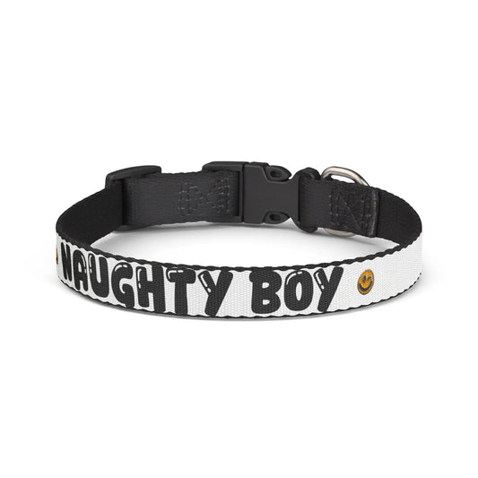 Naughty Boy Dog Collar | Adjustable Clip-On Pet Collar