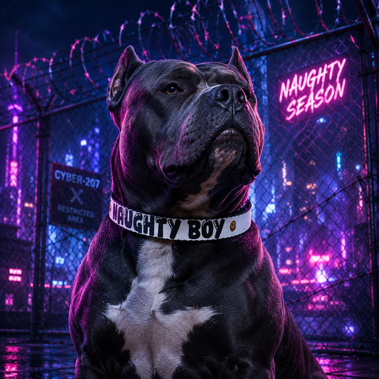 Naughty Boy Dog Collar | Adjustable Clip-On Pet Collar