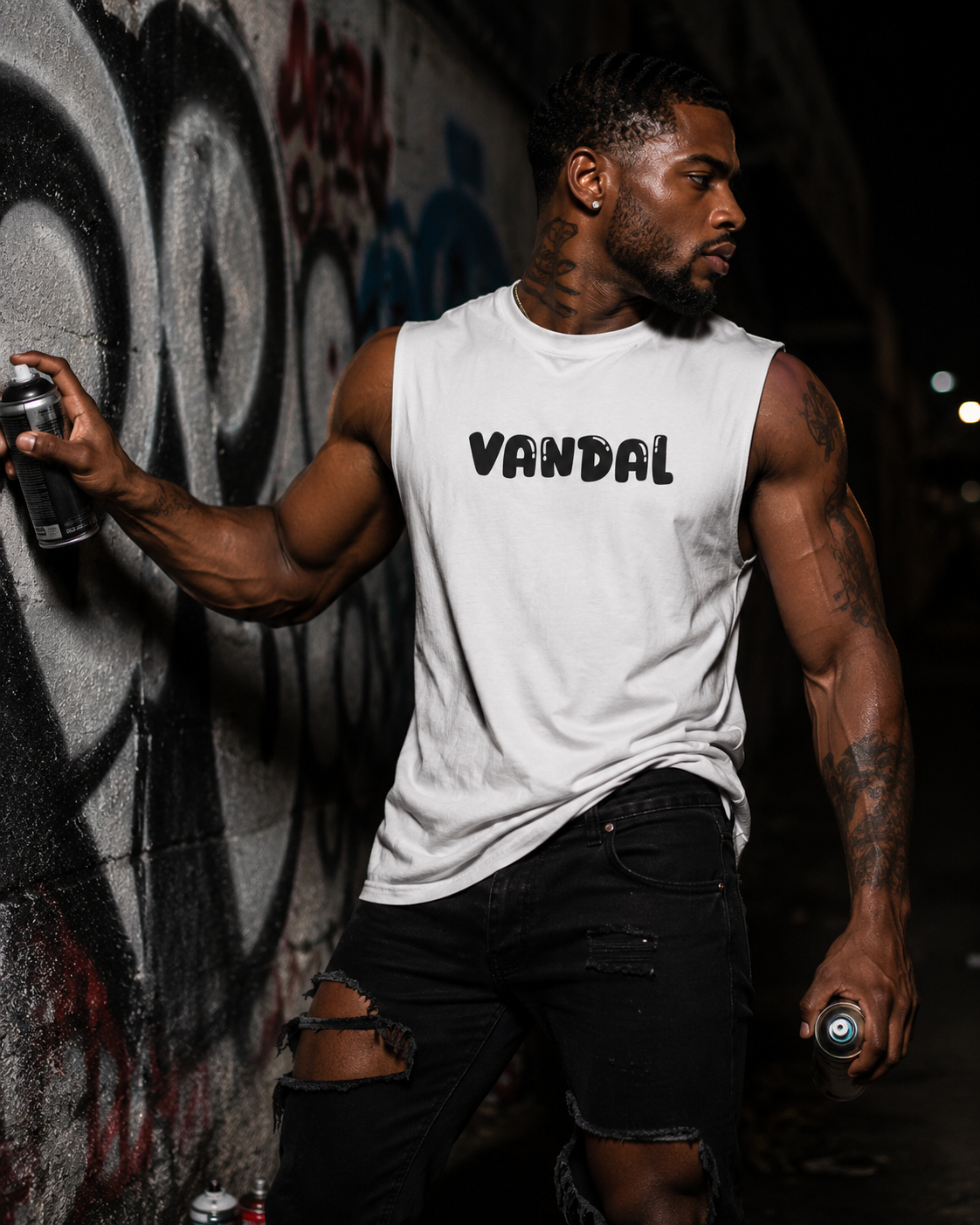 VANDAL Muscle Tank – Men’s Graphic Sleeveless Shirt | Streetwear Gym Tank | Naughty Season