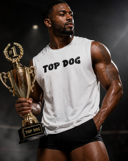 TOP DOG Men’s Muscle Tank | Graphic Sleeveless Shirt | Streetwear Gym Tank | Naughty Season