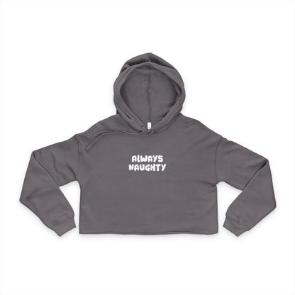 "Always Naughty" Women's Gray Cropped Hoodie Sweatshirt