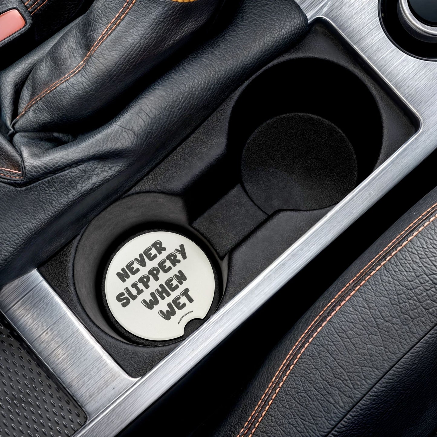 Never Slippery When Wet Soapstone Car Coaster | Absorbent Cup Holder Insert