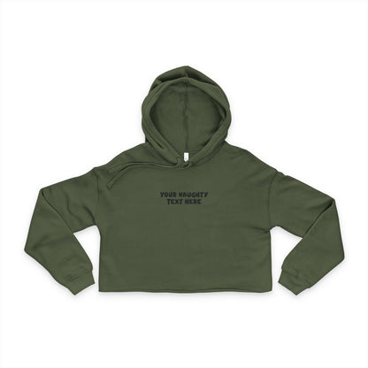 Custom Cropped Hoodie | Personalized Text Women's Crop Hoodie | Naughty Season