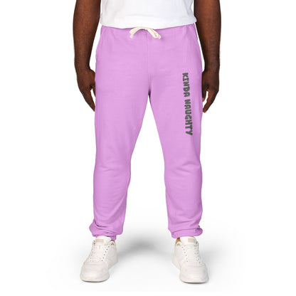 Kinda Naughty Unisex Fleece Sweatpants | Graphic Side-Text Joggers