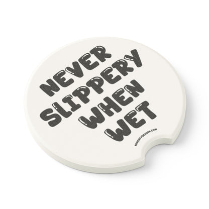 Never Slippery When Wet Soapstone Car Coaster | Absorbent Cup Holder Insert