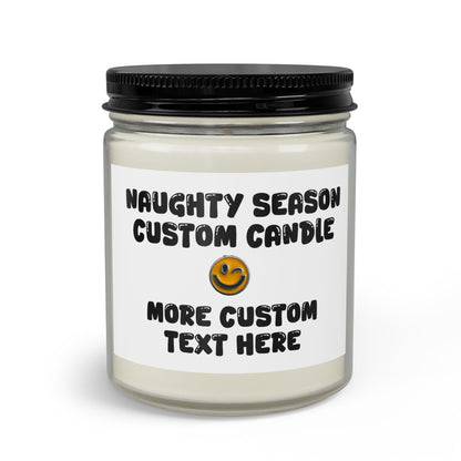 Personalized Custom Text + Image Naughty Season Candle Set with Matches & Wick Trimmer