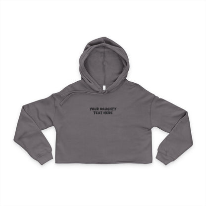 Custom Cropped Hoodie | Personalized Text Women's Crop Hoodie | Naughty Season
